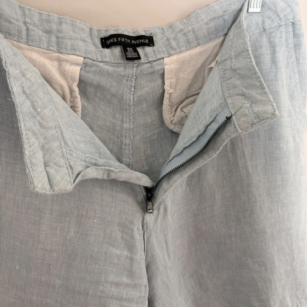 Coastal Linen Saks Fifth Avenue Mens Shorts (34) Preppy Old Money Resort Casual
